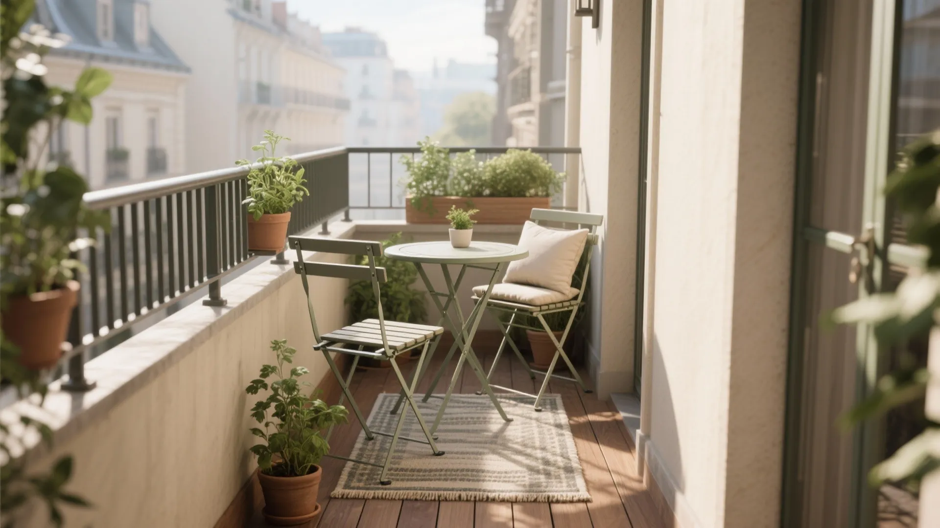 1. Classic bistro set with foldable chairs