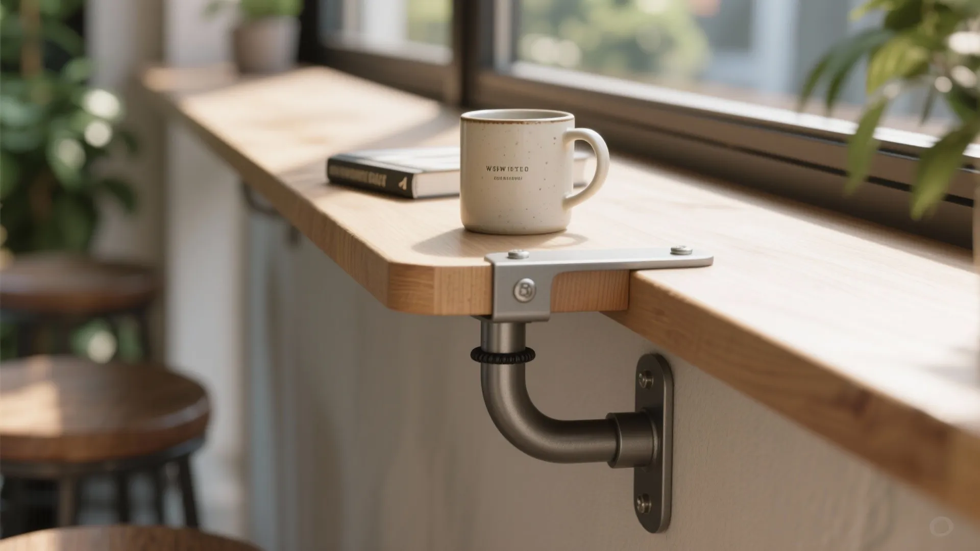 Idea 3: Clamp-On Bistro Shelf for Micro Coffee Moments