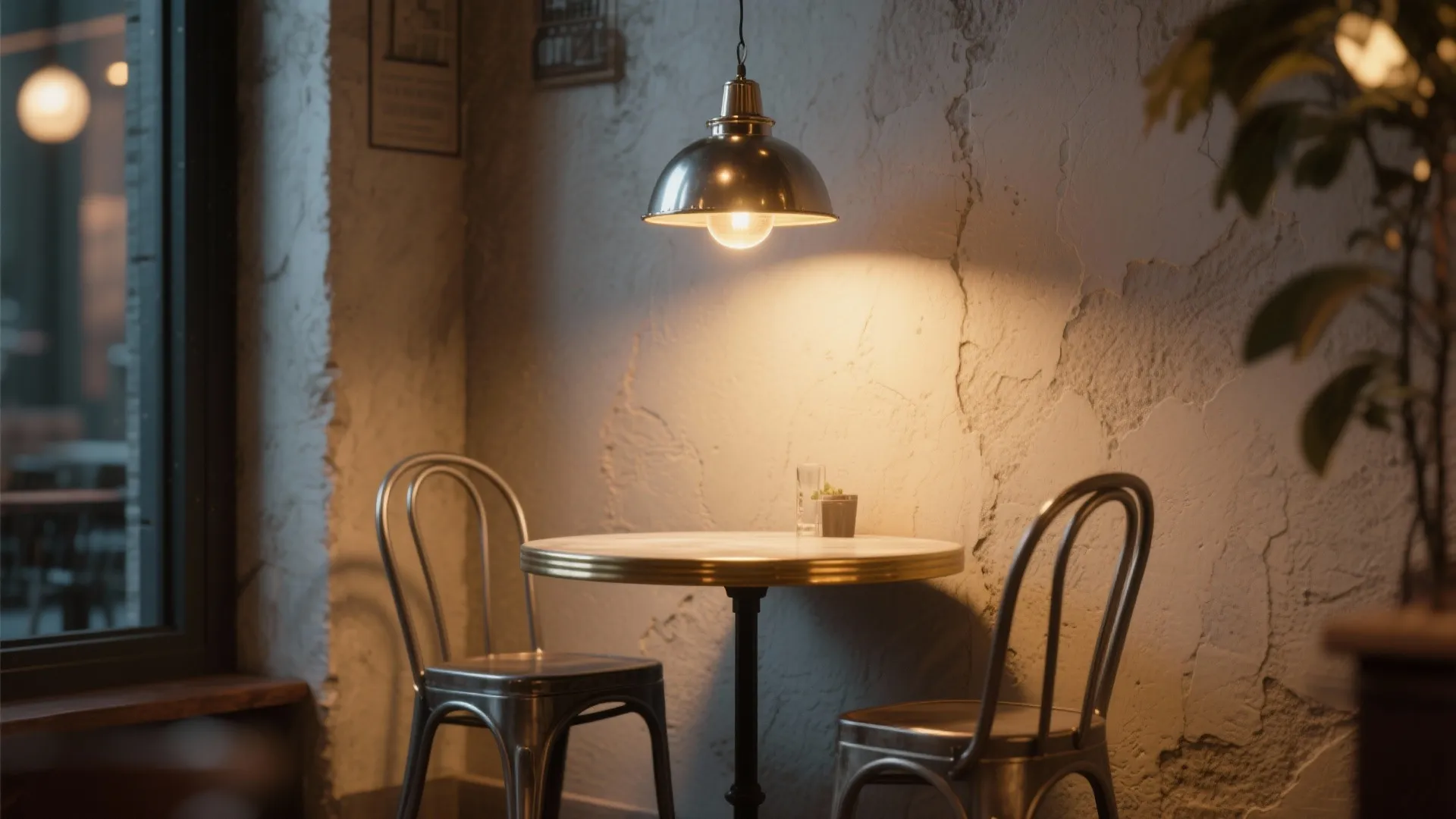 4. Bistro set with a statement light