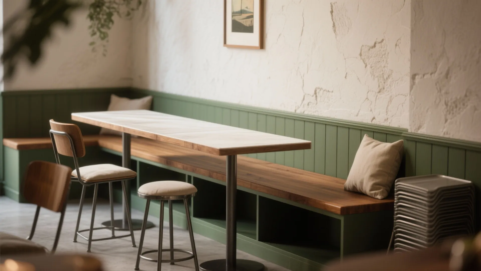 1. Run it along a wall for a bistro feel