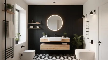 5 Bold Bathroom Black & Light Ideas