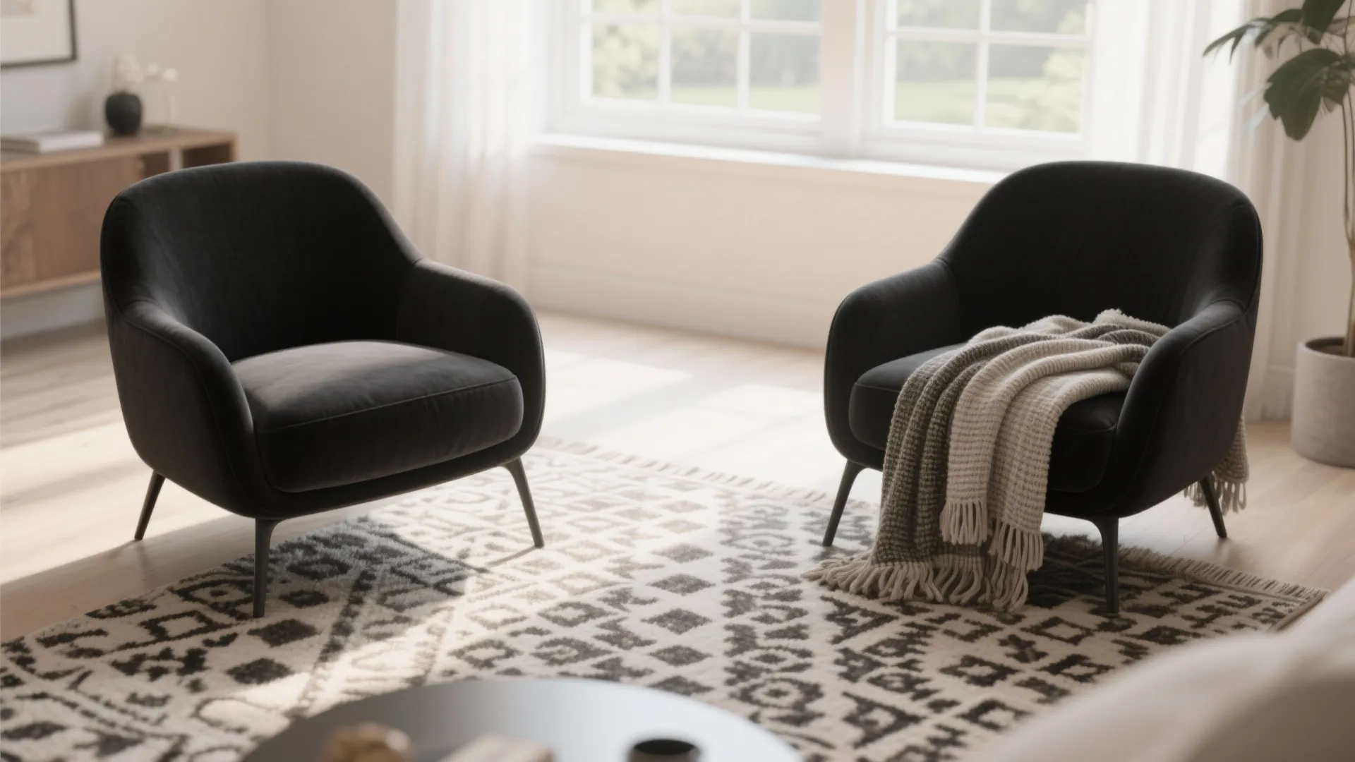 3. Black Accent Chairs for Contrast