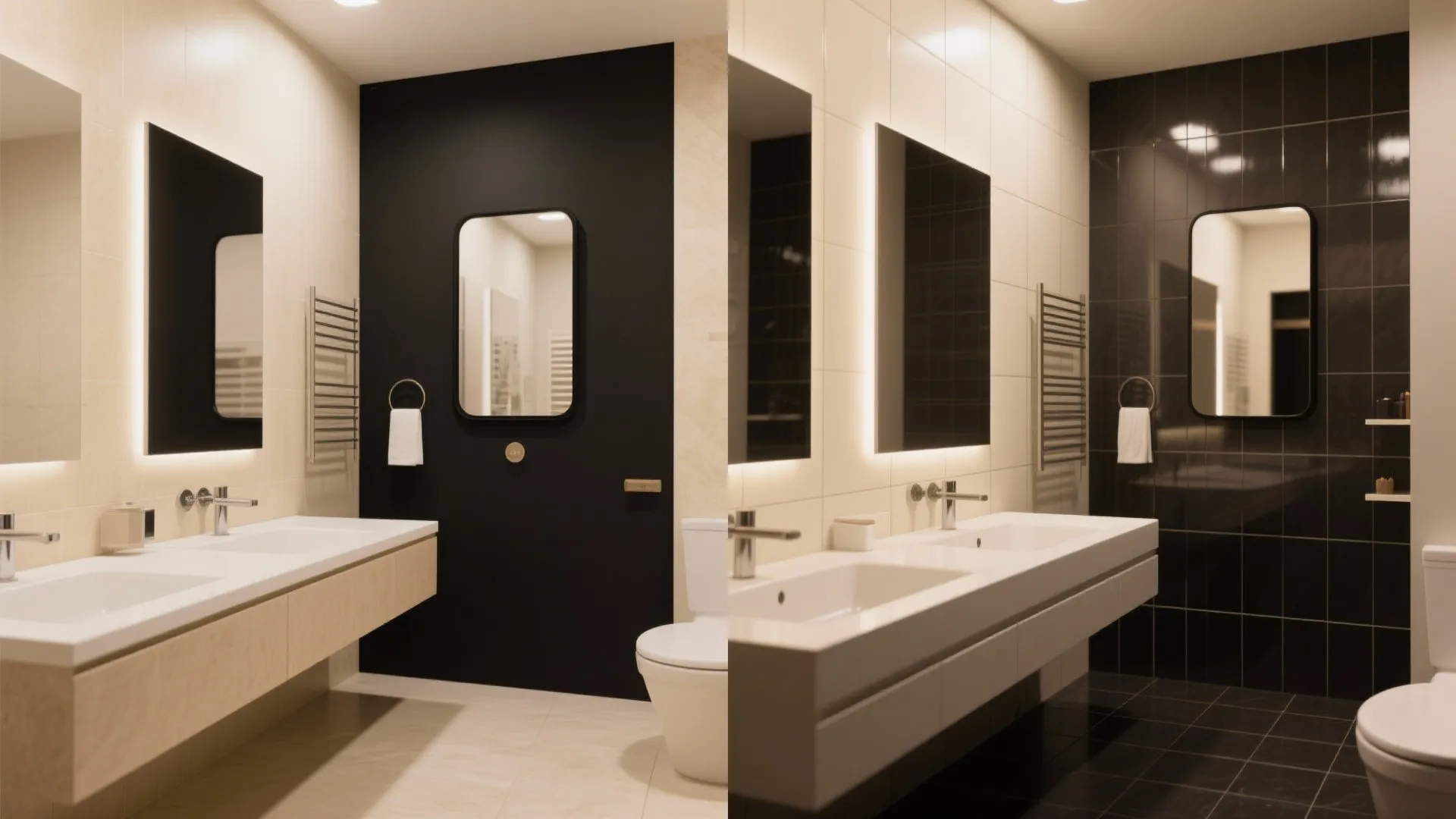 3. Create contrast with matte black or deep gray