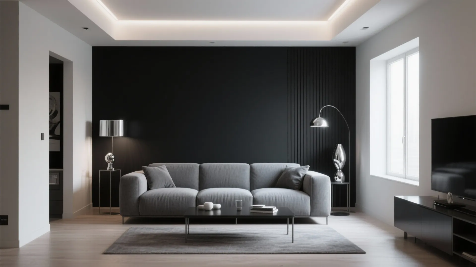 1. Minimalist Black Accent Wall