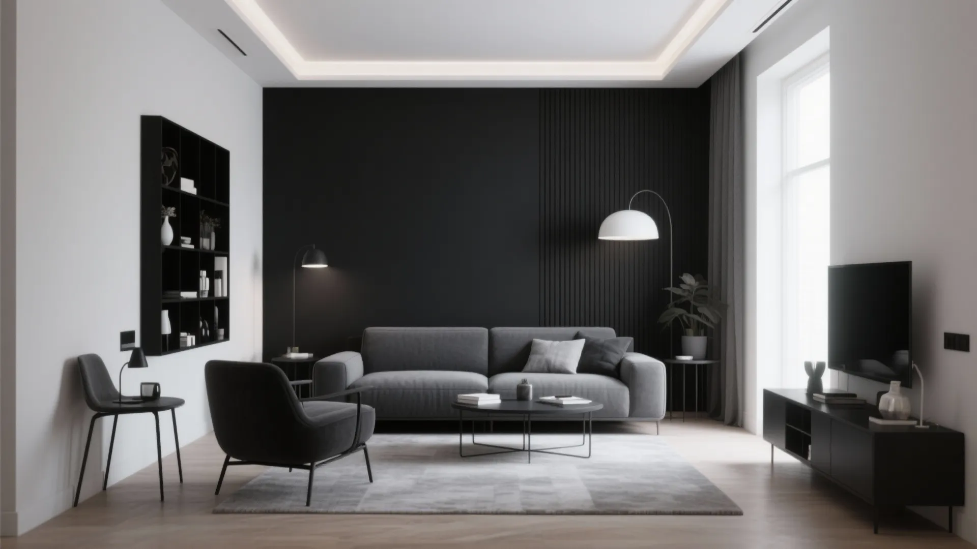 5. Black Accent Wall