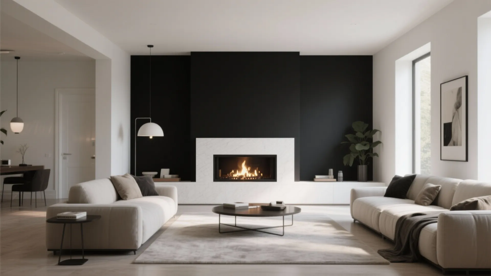 3. Black Accent Wall