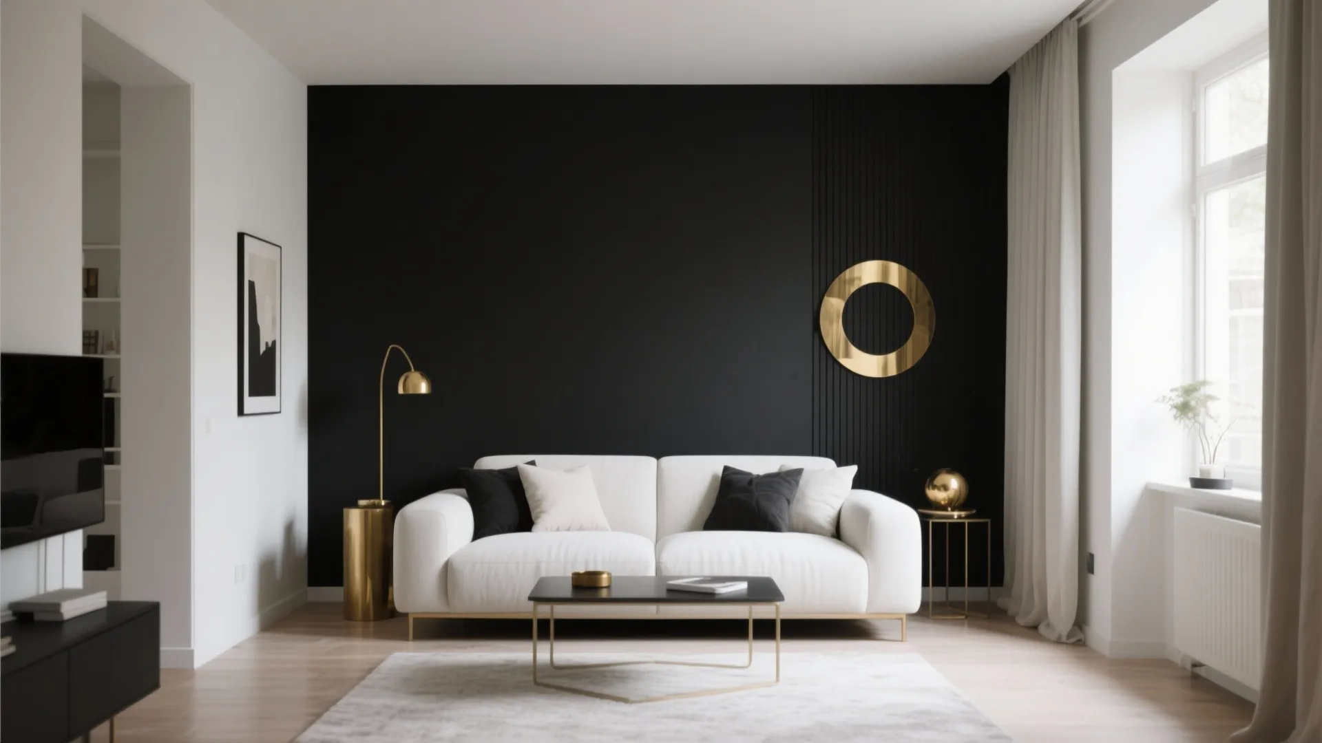 1. Minimalist Black Accent Wall