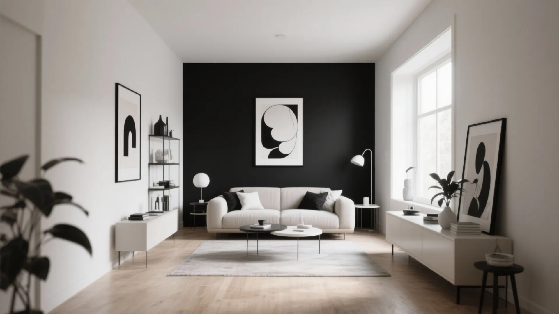 2. Black Accent Wall for Drama
