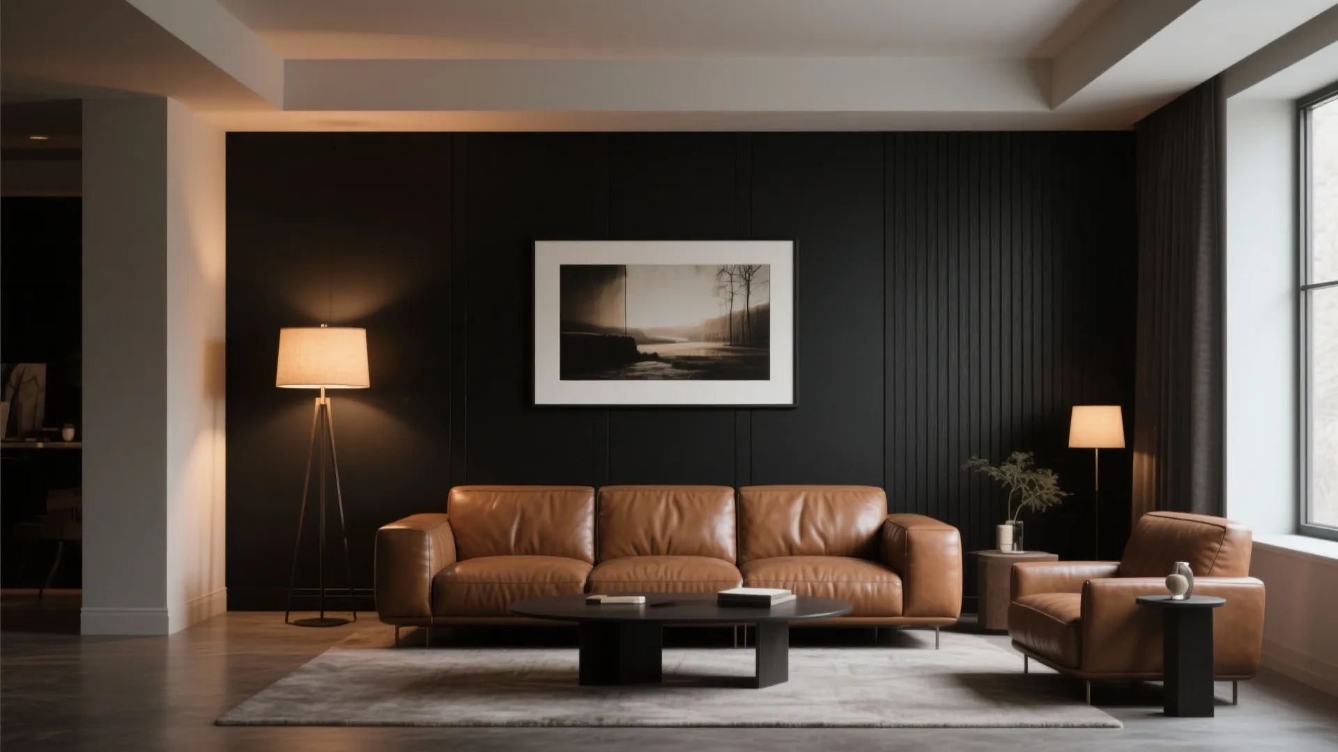 2. Black accent wall