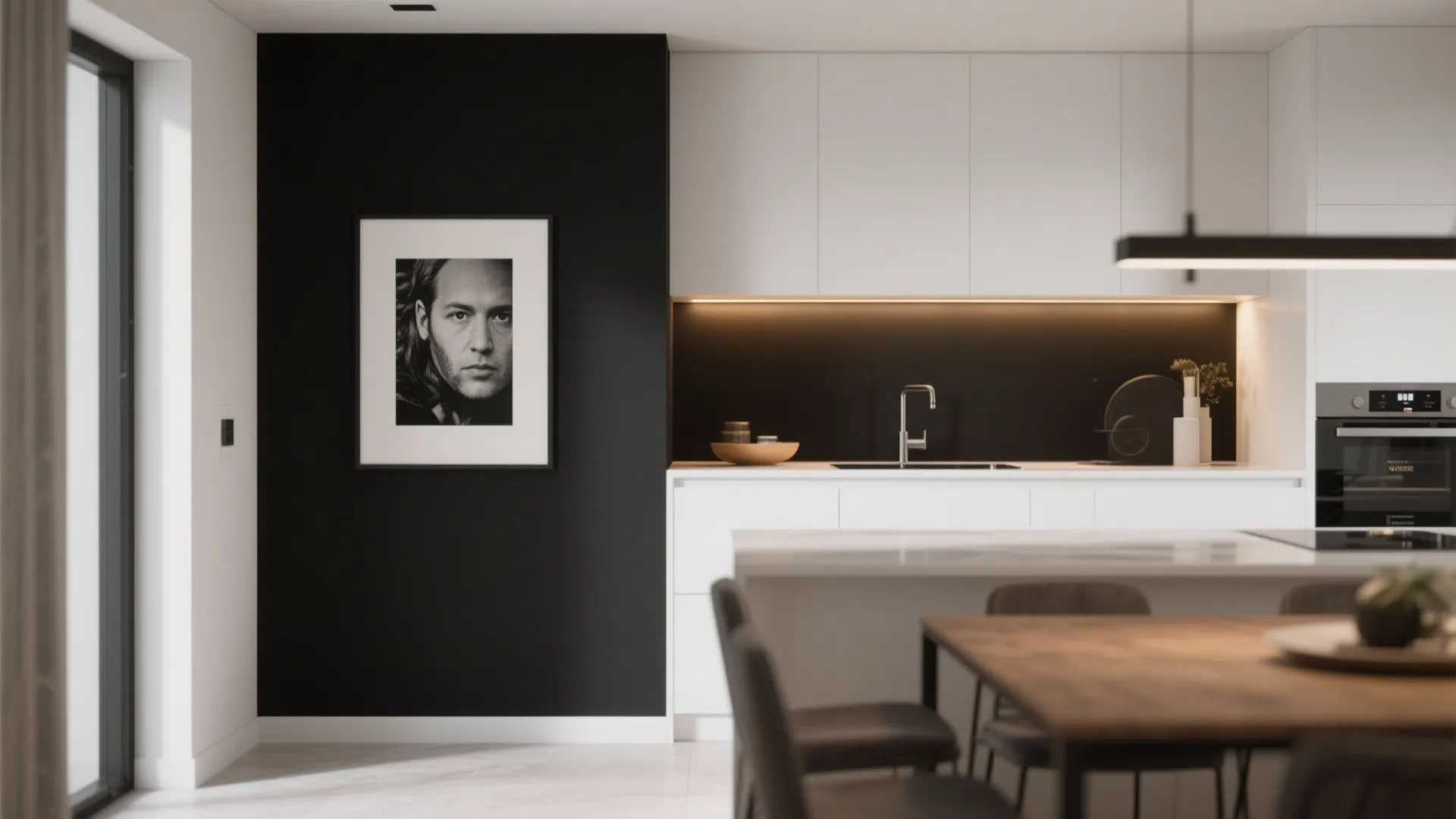 High-contrast accent walls