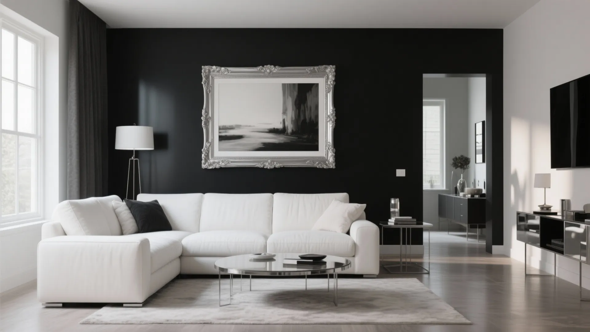 4. Bold Black Accent Wall