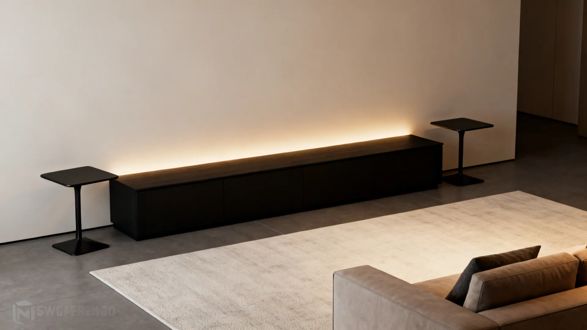 4. Use black accent furniture to emphasize scale