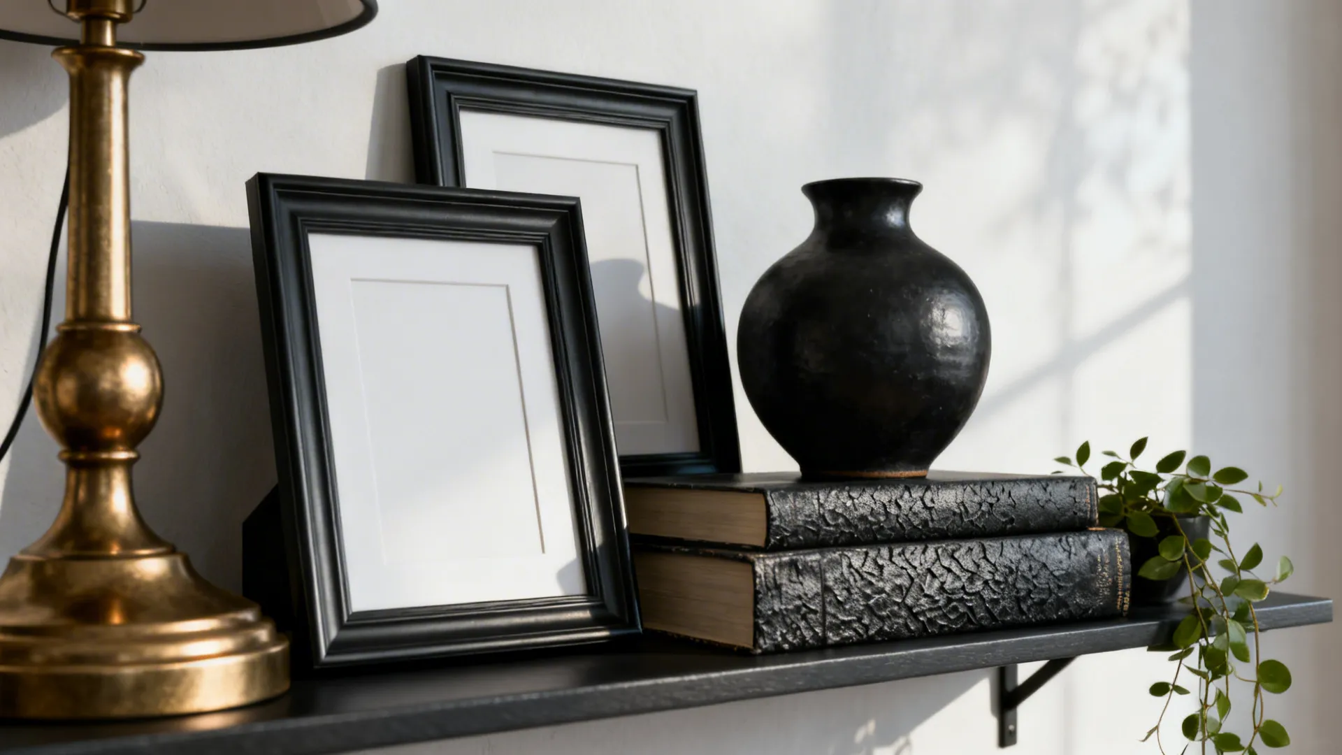 4. Create depth with layered black accessories