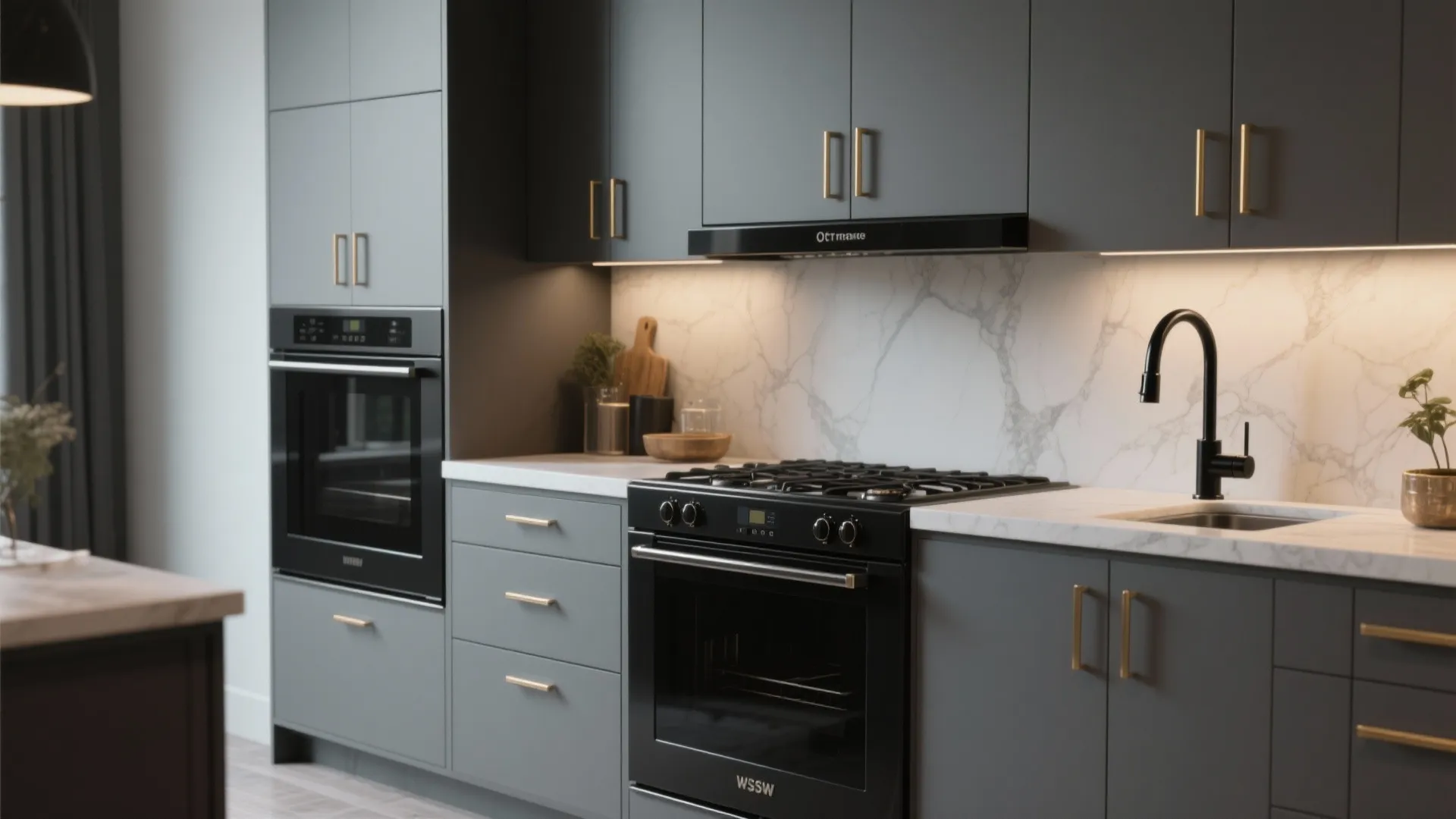 4. Black appliances and mixed-metal accents