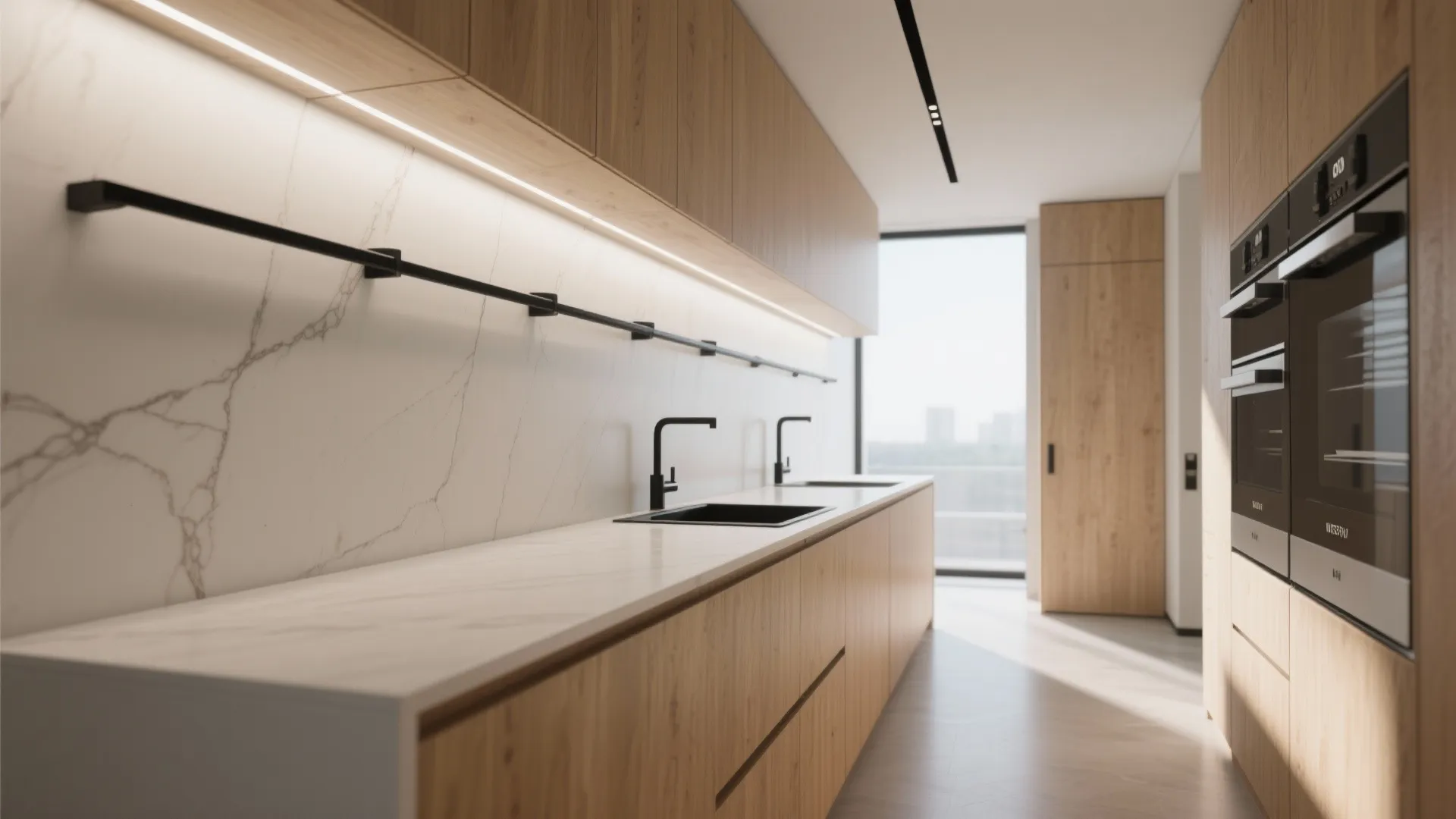 2. Black bar pulls to emphasize linear flow