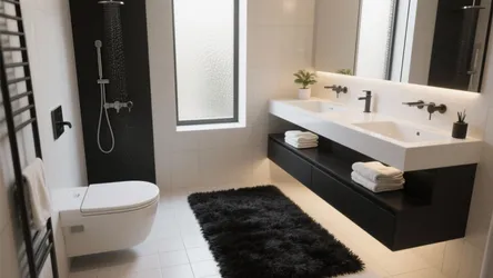 5 Luxe Ideas for Black Bathroom Rugs