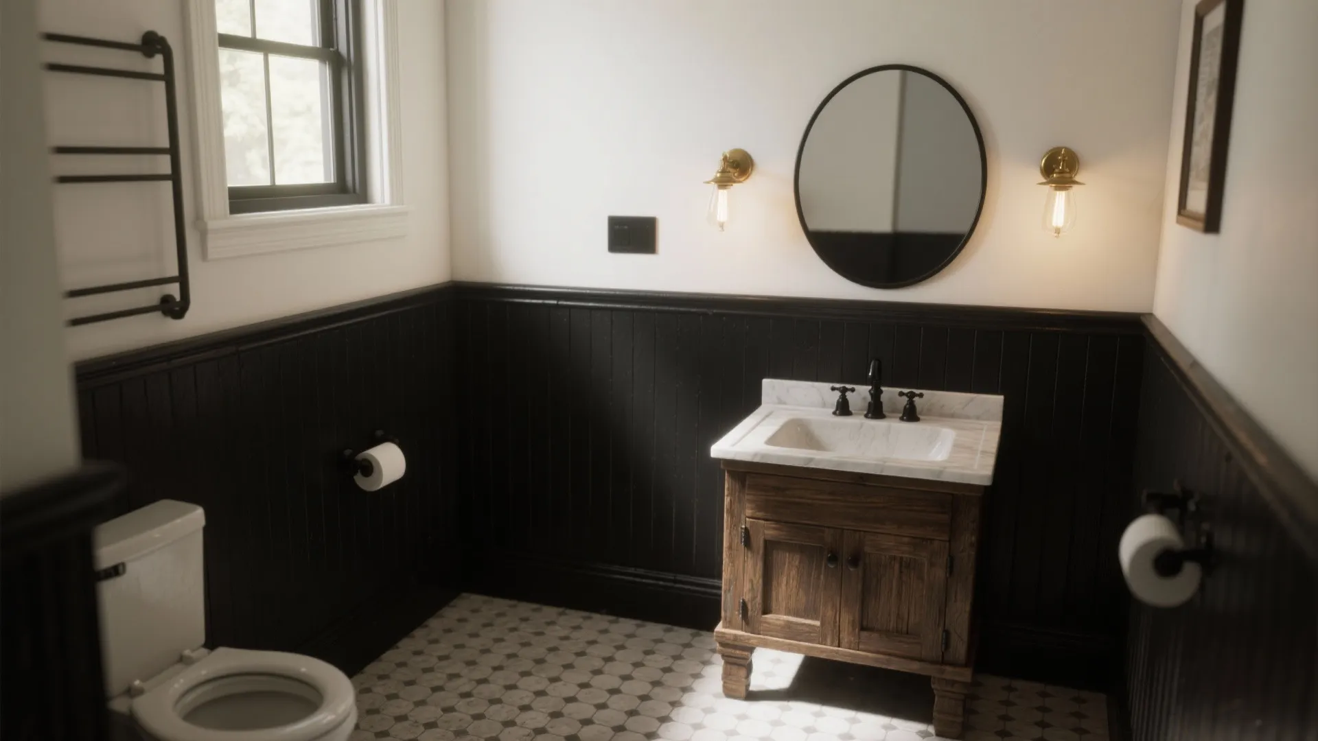 5 Bold Black Beadboard Bathroom Ideas