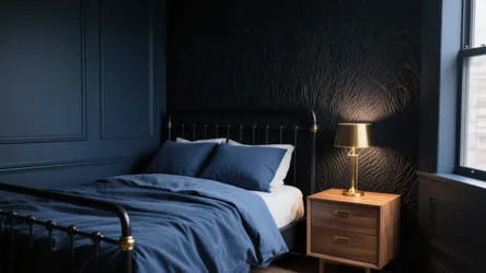 Bold Black & Blue Bedroom Ideas