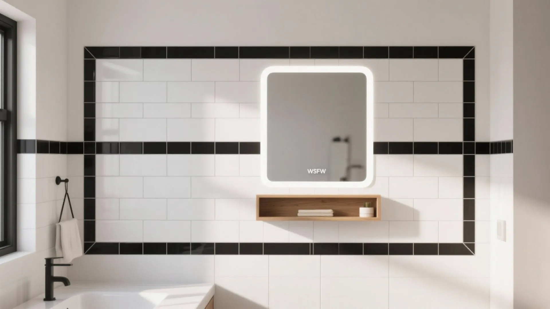 4. Black border with white field tiles