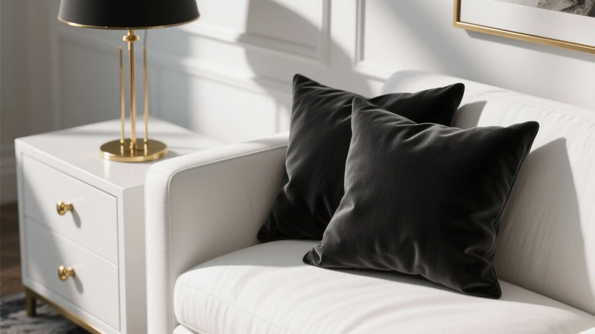 4. Add contrast with black or brass accents