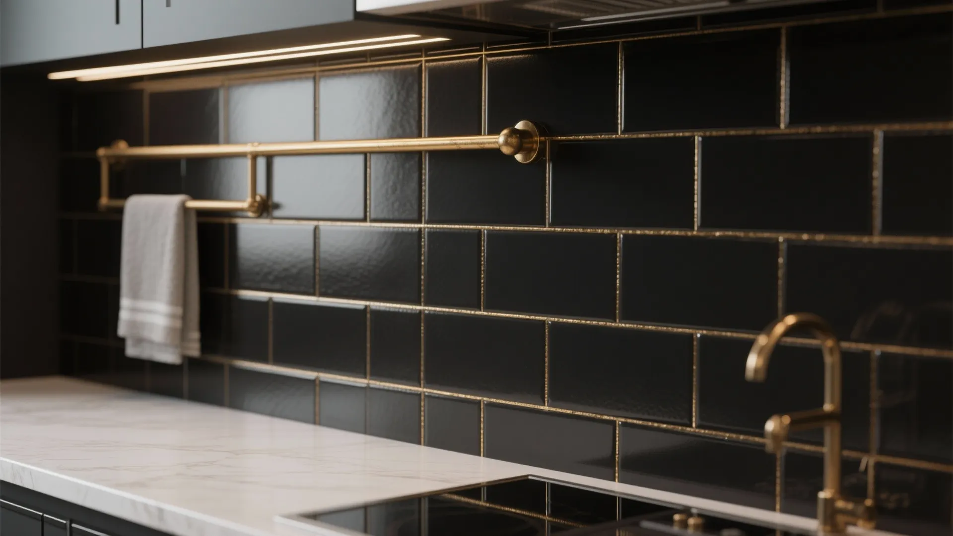 3. Black with metallic accents for luxe touches