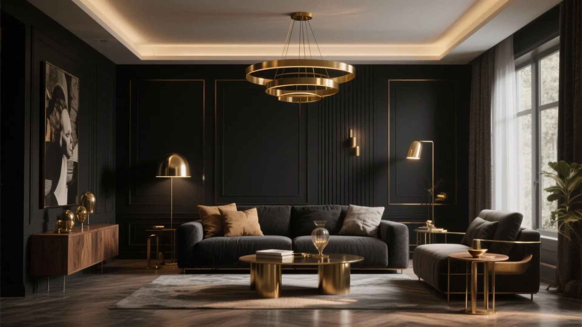 6. Black and Brass Combination