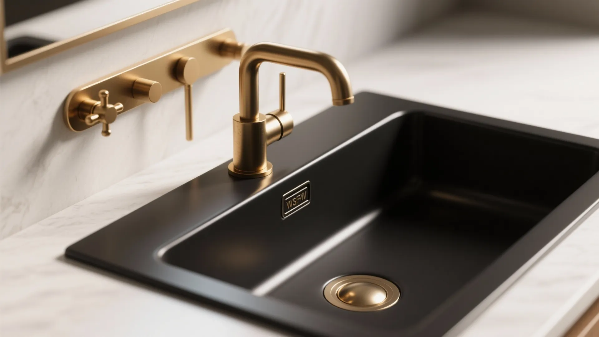 3. Matte black with brass accents