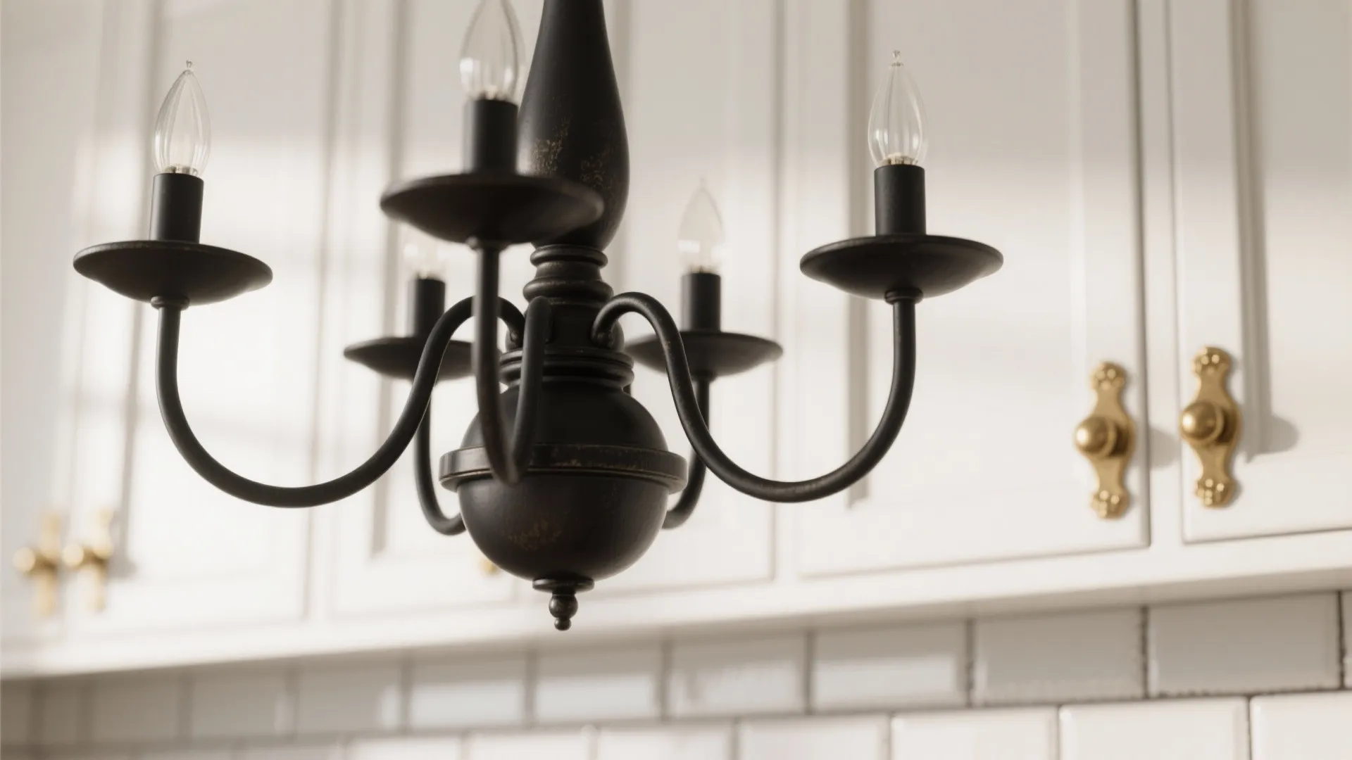 5. Contrast with White Subway Tile and Brass Accents