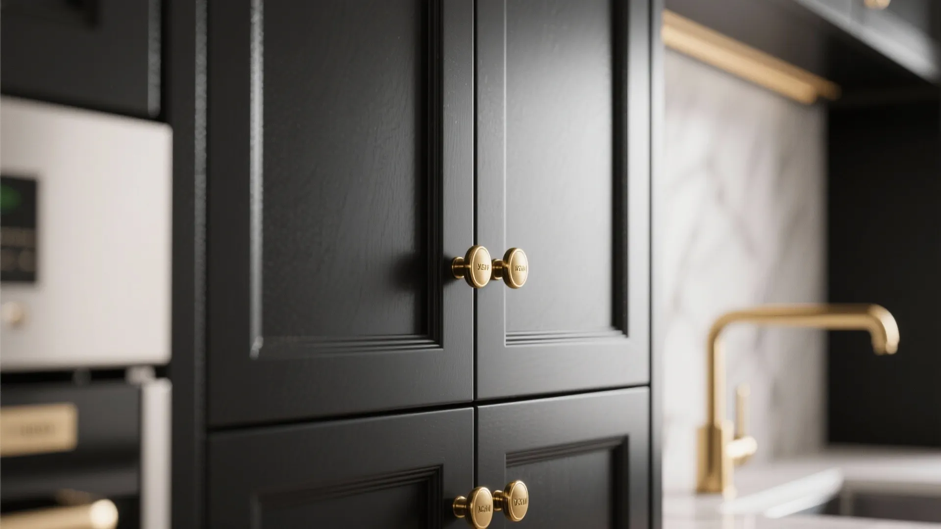 2. Black and Brass Hardware