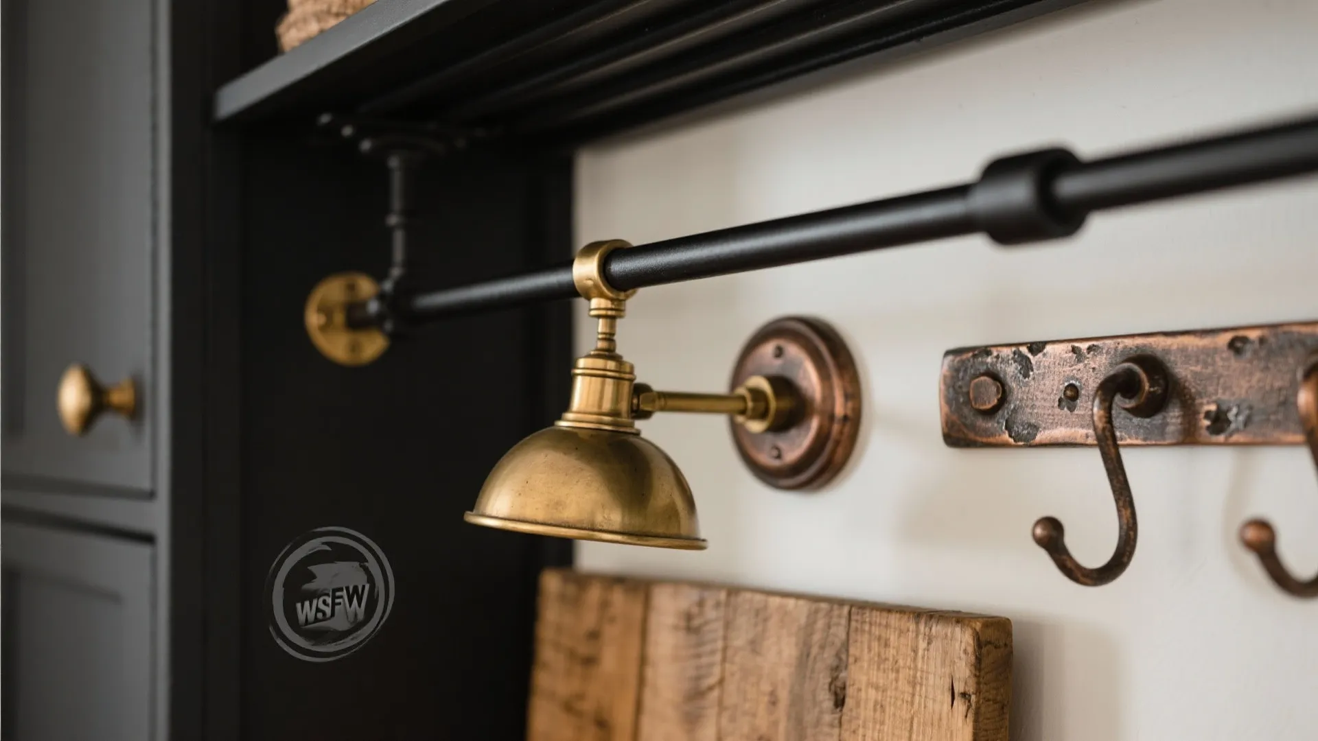 4) Matte Black Meets Aged Brass (and a Little Patina)