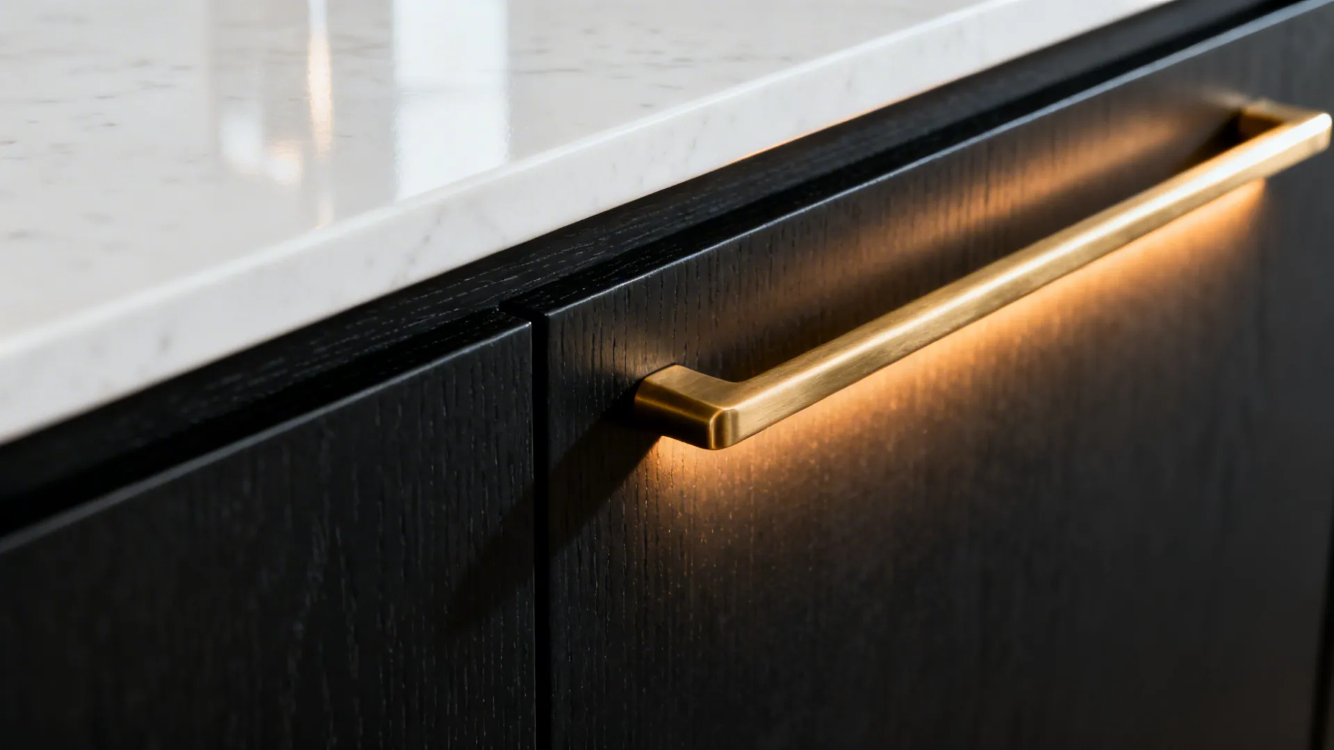 Matte Black with Warm Metal Accents