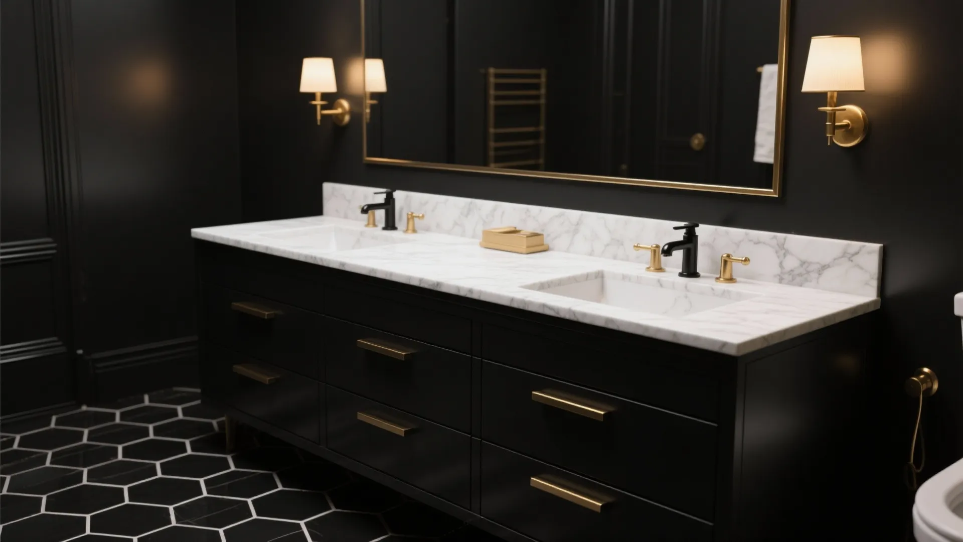 4) Black and Brass Accents: Glam That Ages Well