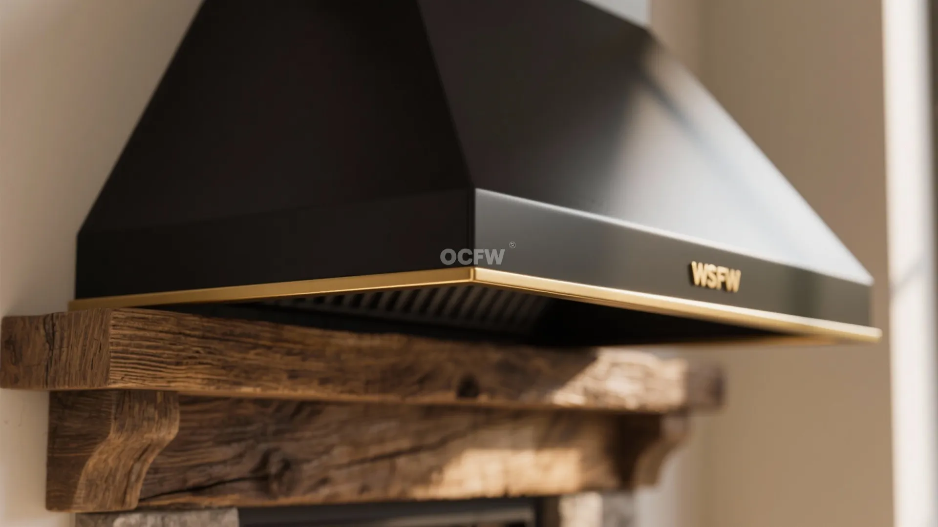 5. Black Hood with Brass or Wood Accents