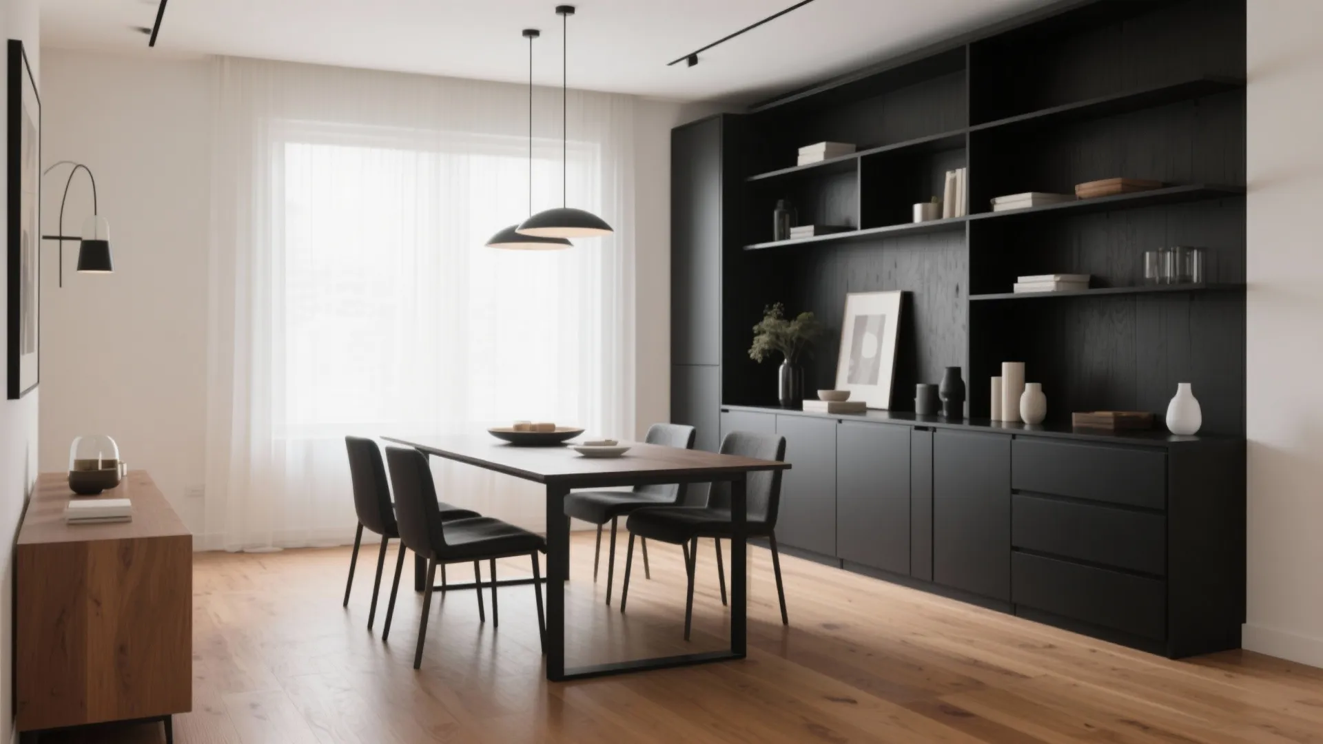 6. Black Built-Ins or Storage