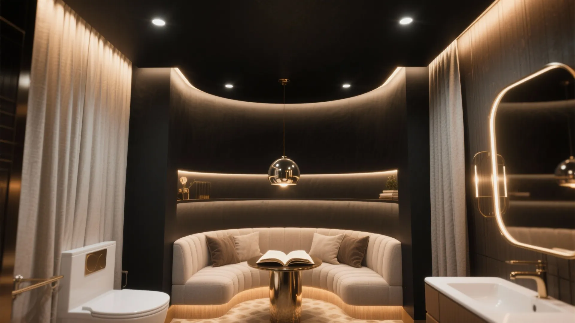 4. Black Ceilings for Intimacy