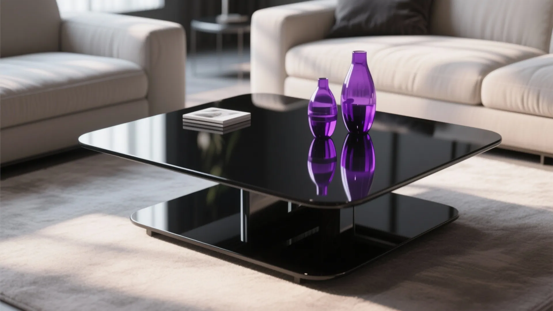6. Glossy Black Coffee Tables