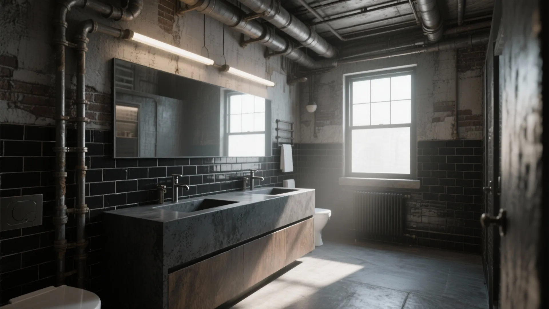 3. Black Concrete for Industrial Character