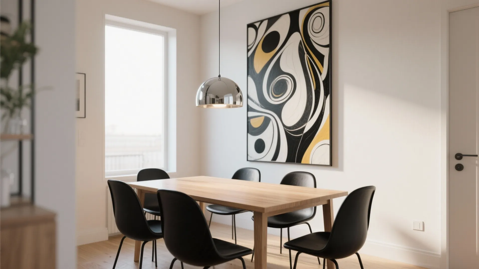 3. Create contrast with light walls and bold art