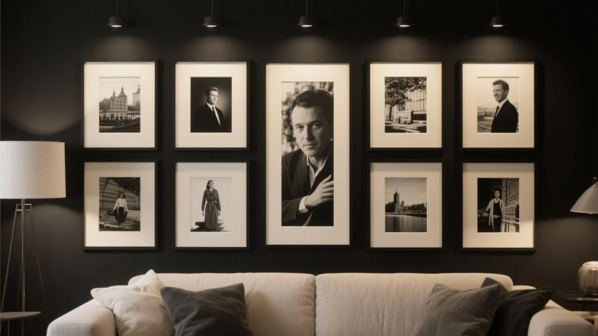 Black and Cream Art Gallery Wall