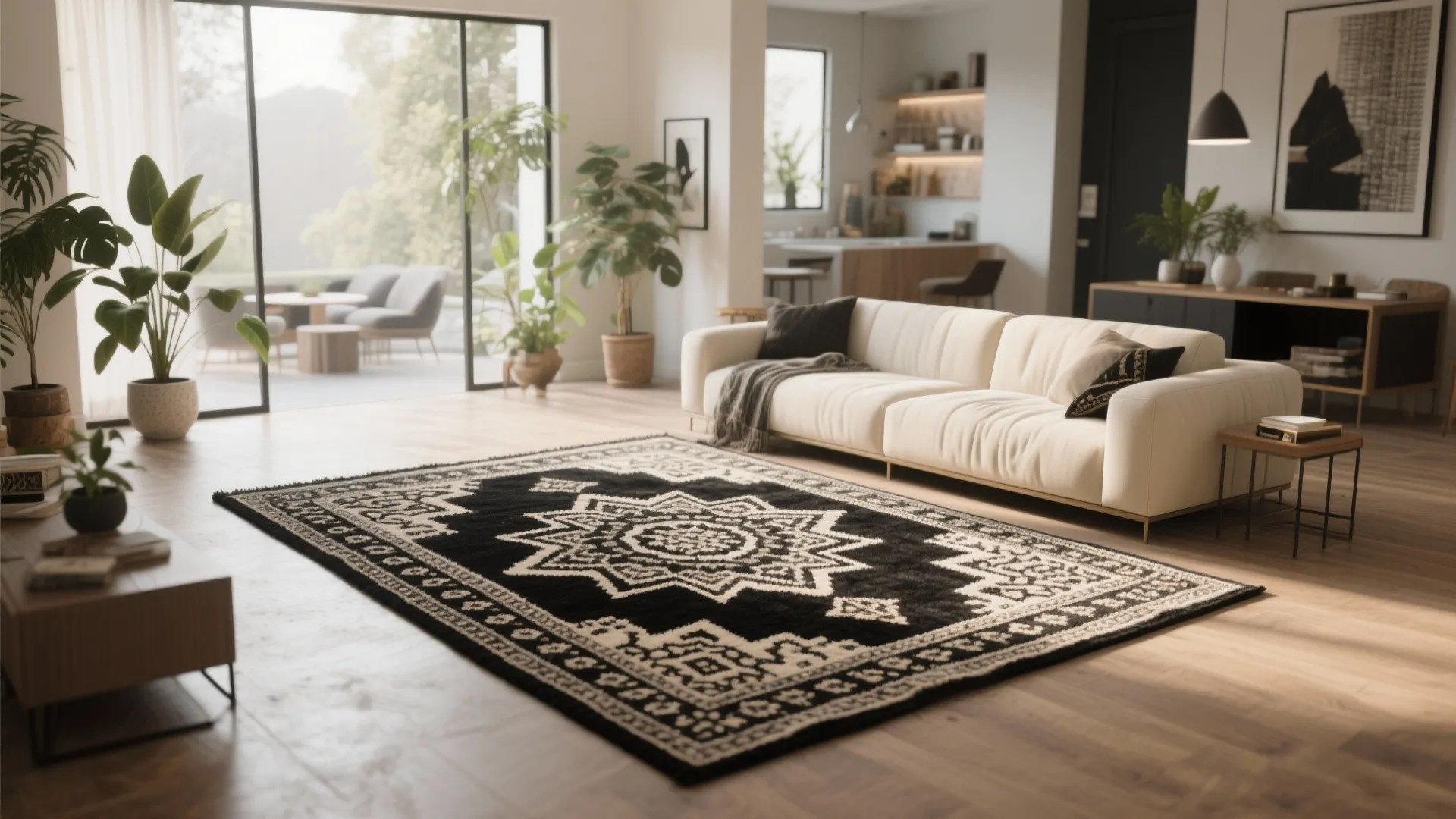 6. Black and Cream Rug Patterns