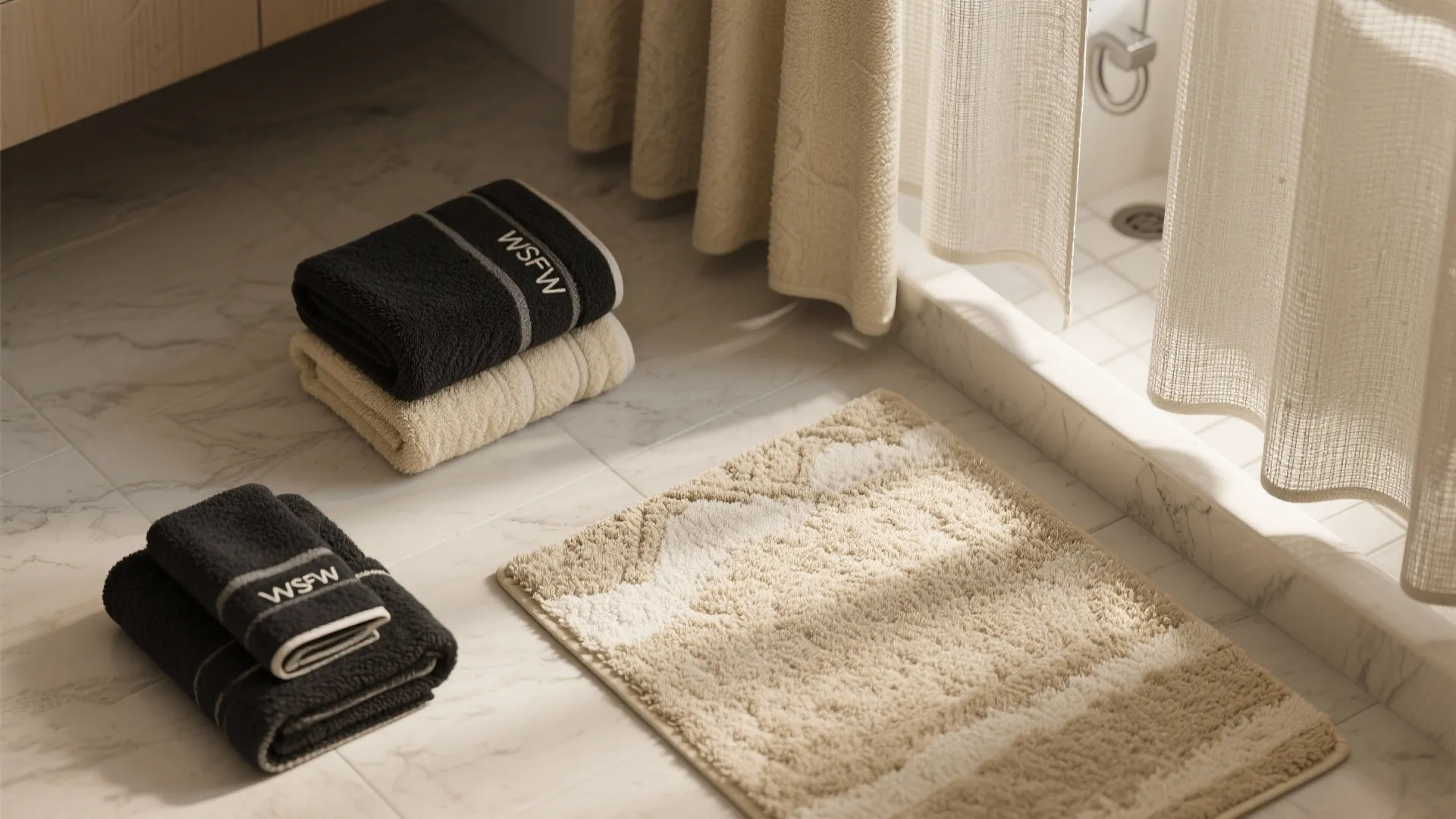 10. Layered Textiles in Black and Cream