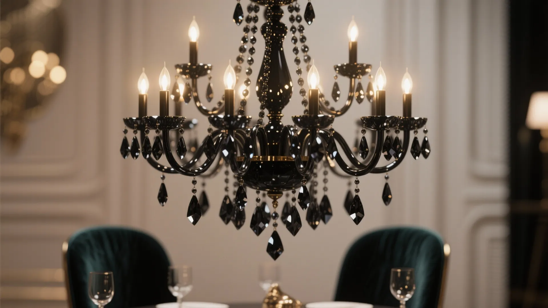 3. Black Crystal Chandelier for Glam with Edge