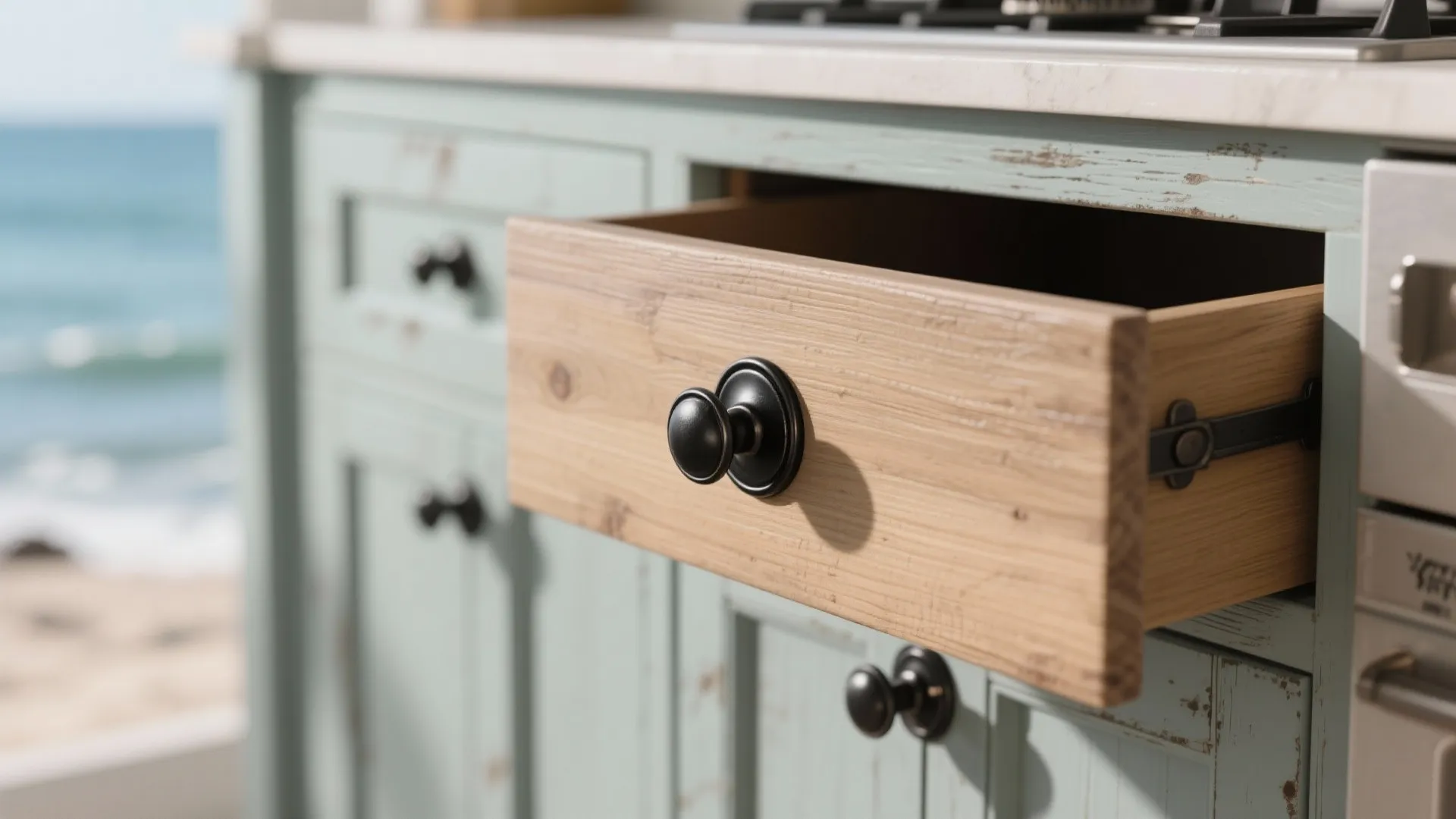 3. Black cup pulls for a vintage touch