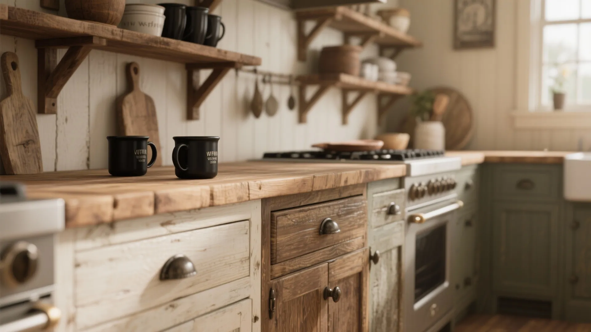 3. Black cup pulls for vintage or farmhouse vibes