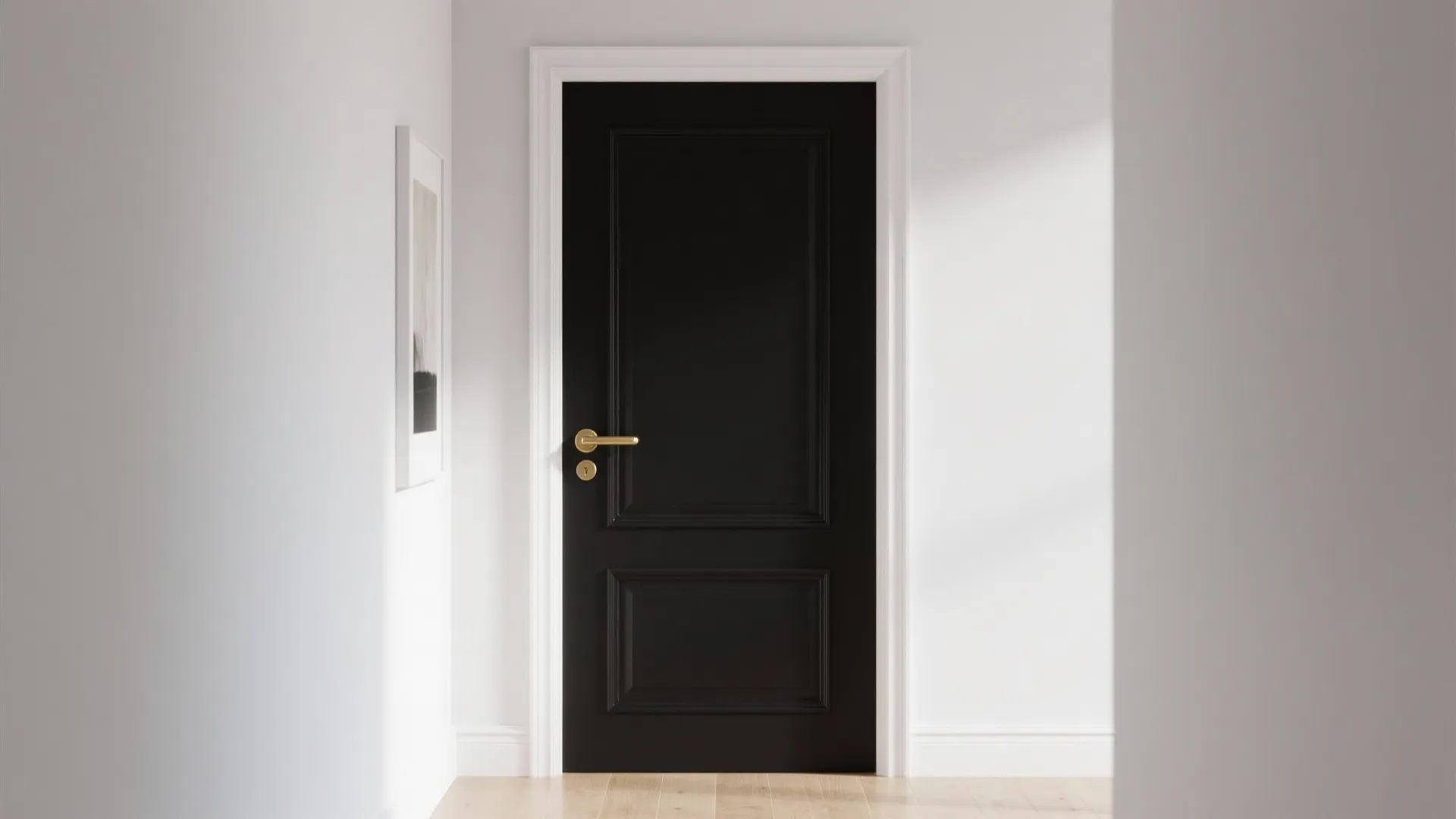 Modern Contrast: Black Door + White or Pale Walls