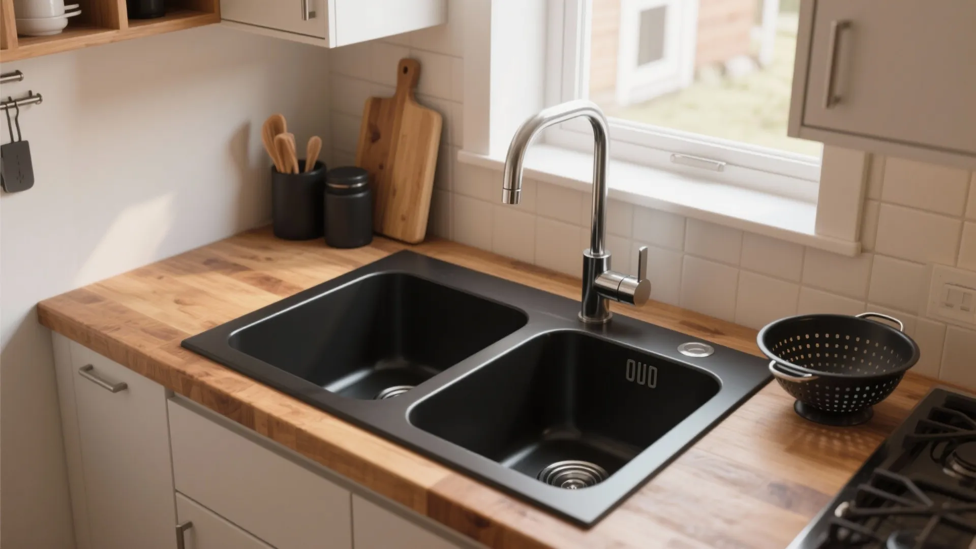 Black Double Bowl Kitchen Sink Ideas: 5 smart small-space inspirations for a black double bowl kitchen sink from a pro designer