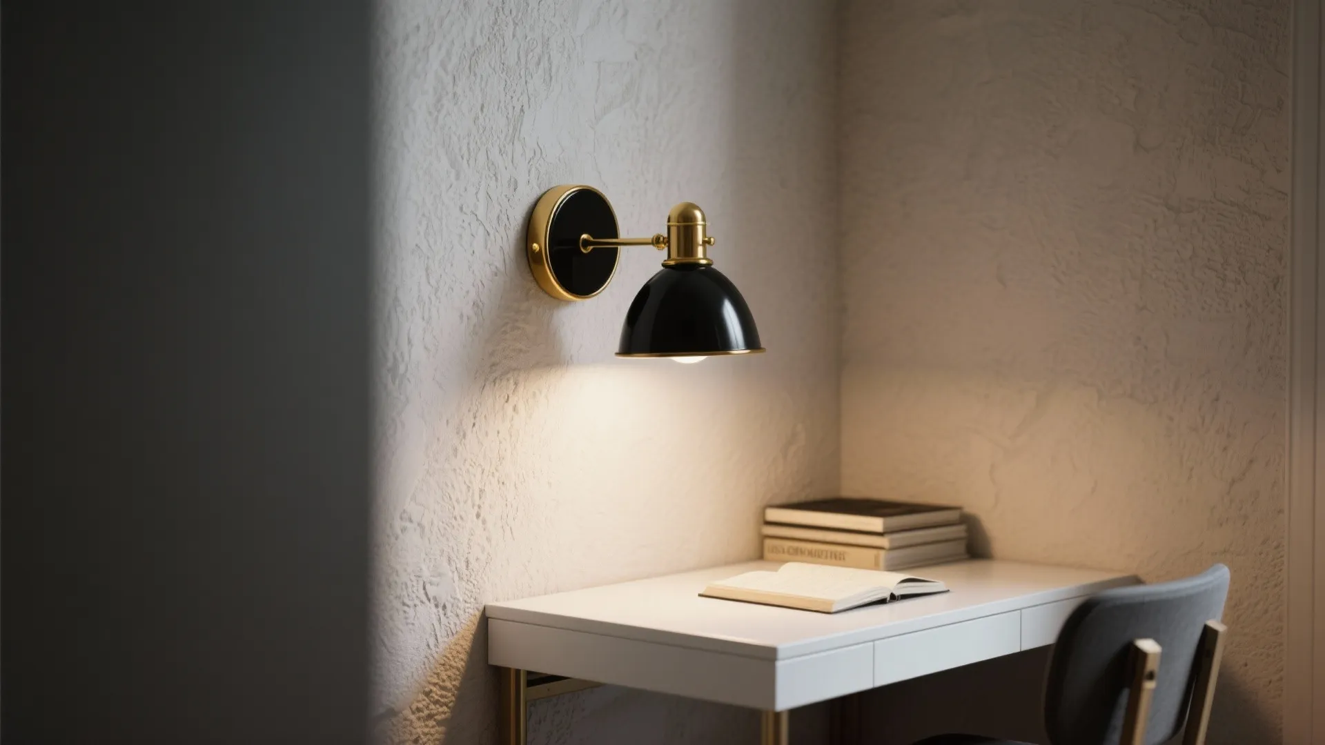 3. Black Enamel and Gold Accent Fixtures