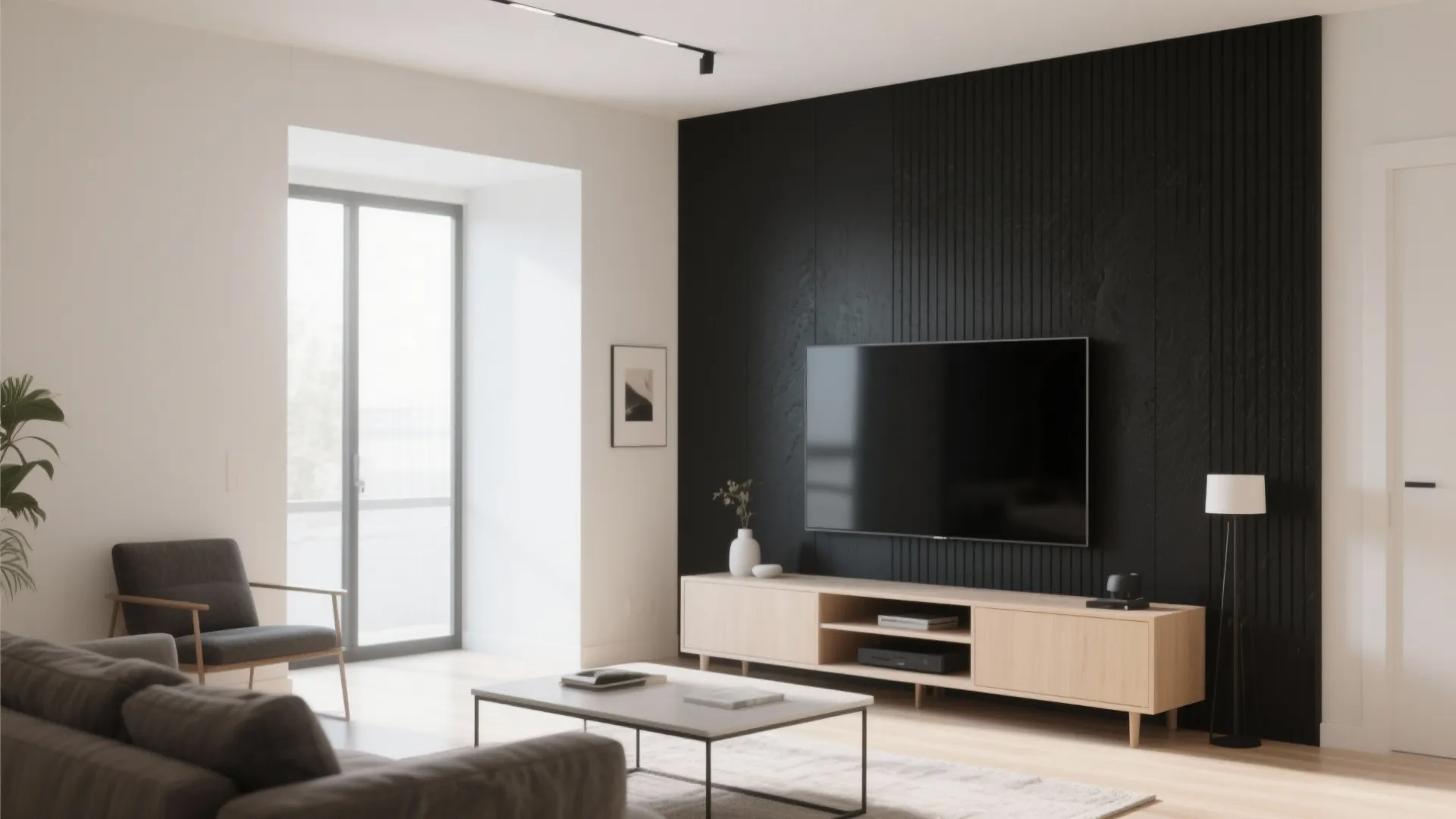 5. Black Feature Wall