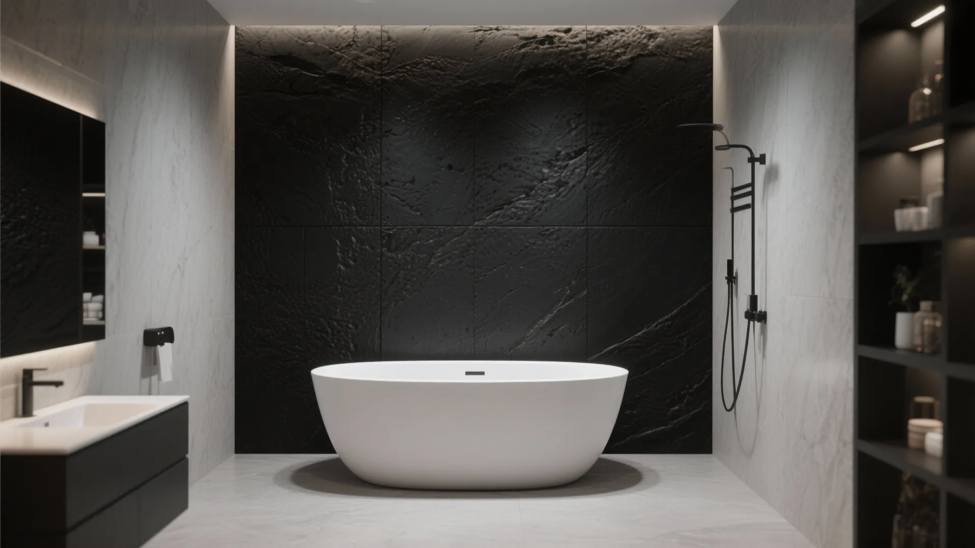 2. Bold Black Feature Wall