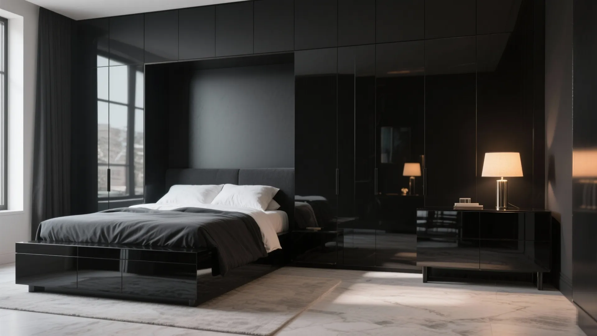 3. Monochrome with glossy accents